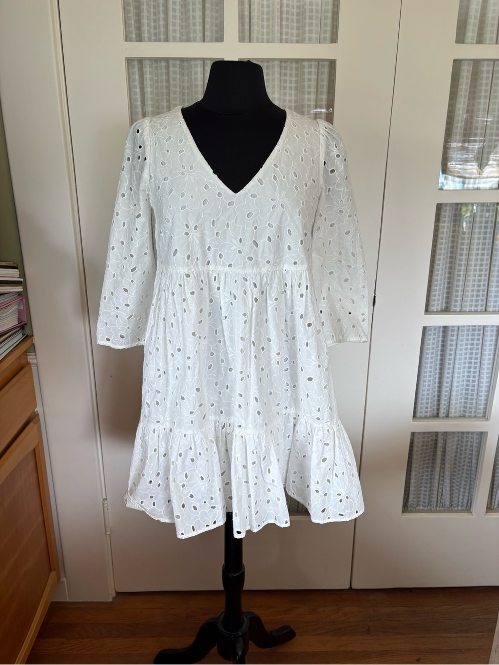 Sézane White Eyelet Mini Dress